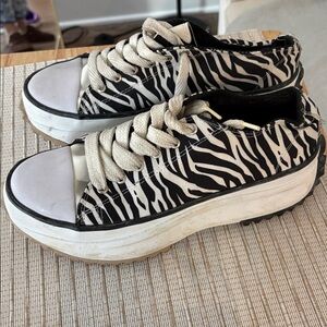 Converse Zebra Print Platform Sneakers